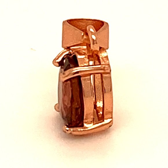 Red Tourmaline .76ct Rose Gold Silver Pendant - Picture 6 of 6